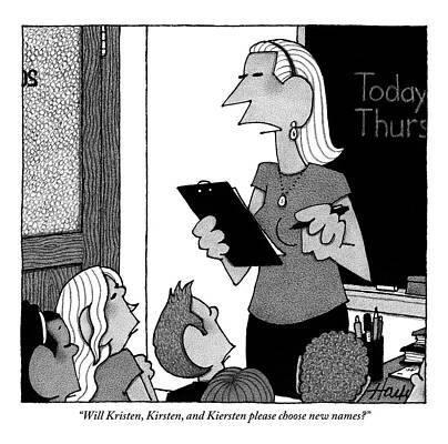 Teacher with Three Students in Class Drawing