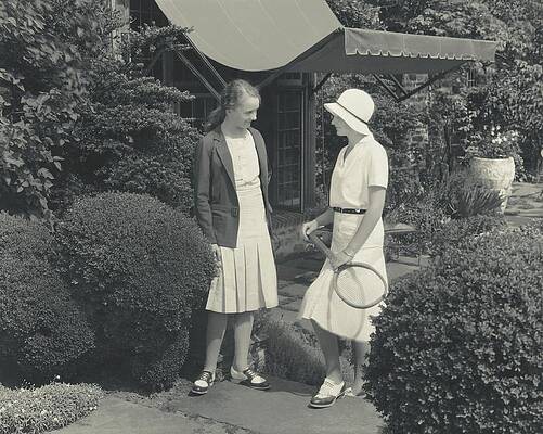 Teenage Girls at Tennis Court Wall Art