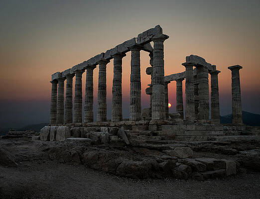 Wall Art featuring the photograph Temple Of Poseidon, Sounion, Greece by Ed Freeman