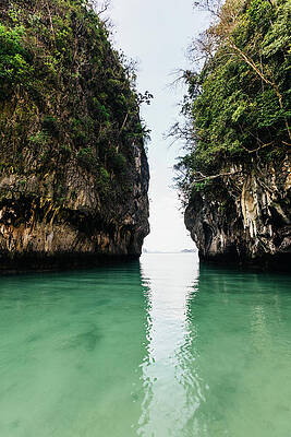 Wall Art featuring the photograph Thailand Lagoon Tropical Island by Deimagine