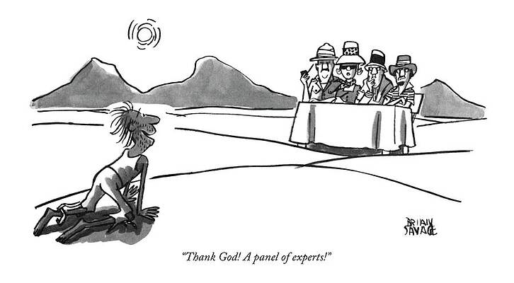 Panel of Experts Cartoon Drawing