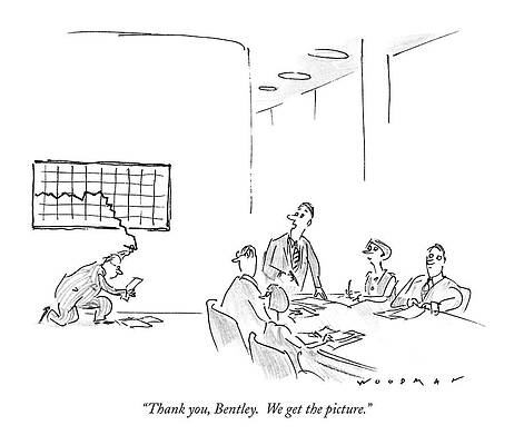 Chart Wall Art featuring the drawing Thank You, Bentley.  We Get The Picture by Bill Woodman