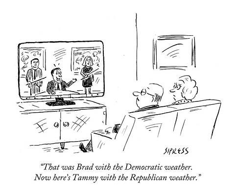 Cartoon of Polarized Weather Report Wall Art