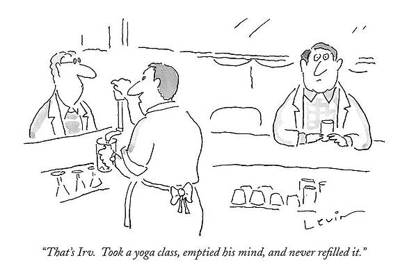 Yoga Wall Art featuring the drawing That's Irv.  Took A Yoga Class by Arnie Levin