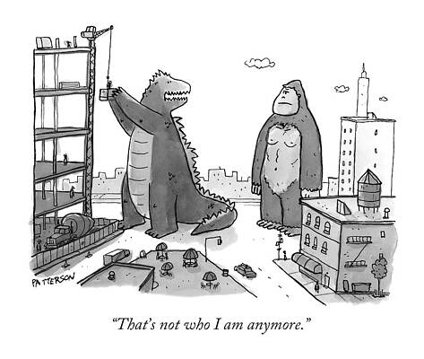 King Kong and Godzilla on a Worksite Wall Art