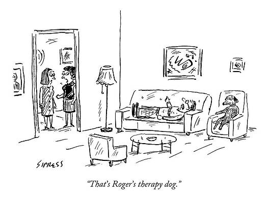 Roger's Therapy Dog Cartoon Wall Art