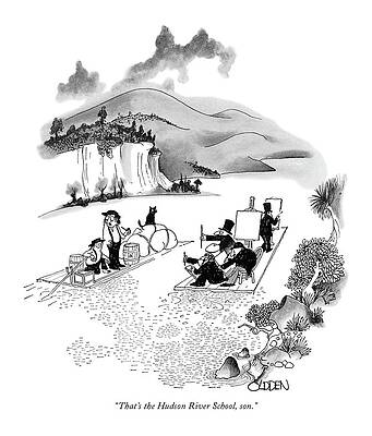 Anniversary Wall Art featuring the drawing That's The Hudson River School by Richard Oldden