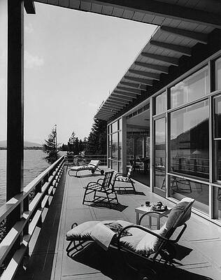 Modern Lakeside Terrace Retreat Photograph