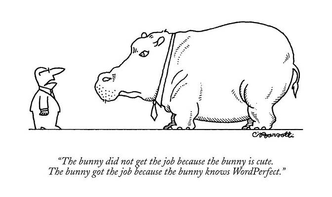 Humorous Job Interview Cartoon Drawing