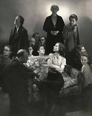 Group Of People Photograph - The Cast Of The Children's Hour by Edward Steichen