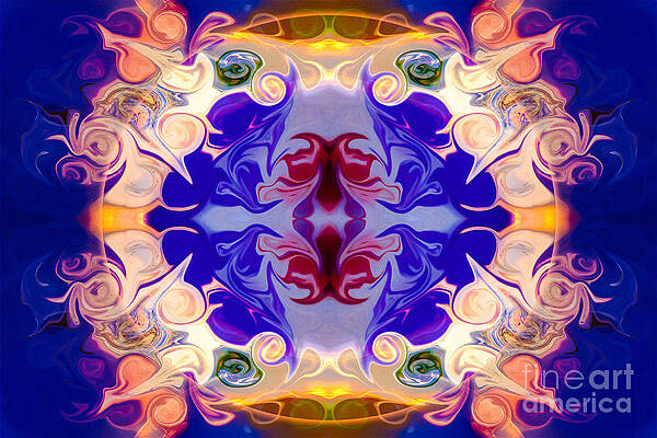 Red Painting - The Circle Of Life Abstract Mandala Artwork By Omaste Witkowski by Omaste Witkowski