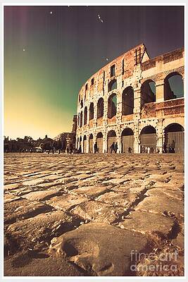 Sky Wall Art featuring the photograph The Coliseum In Rome by Stefano Senise