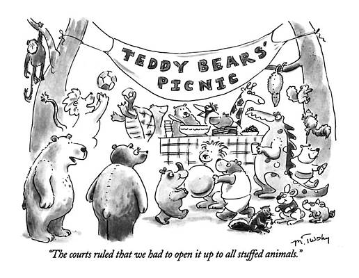 Teddy Bears Picnic Cartoon Wall Art