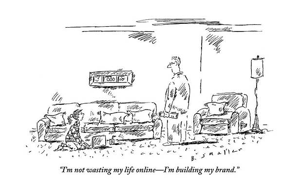 Teen Wall Art featuring the drawing The Daughter Claims She Is Building Her Brand by Barbara Smaller