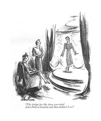 Paris Drawing - Wired From Paris by Alan Dunn