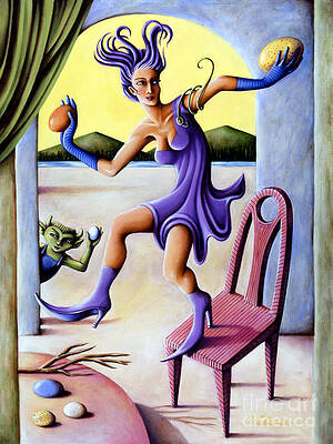 Wall Art featuring the painting The Egg Show by Valerie White