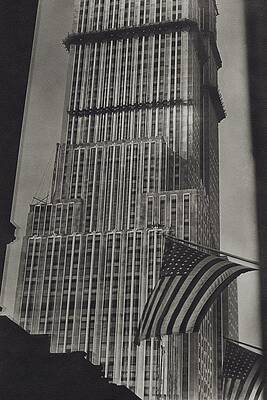 Empire State Building with American Flag Wall Art