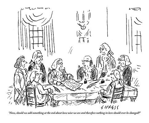 Founding Fathers Discussing Document Drawing