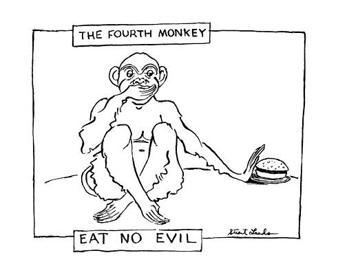 Monkey Drawing - The Fourth Monkey by Stuart Leeds