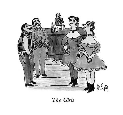 Native Drawing - The Girls by William Steig