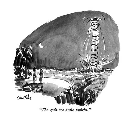 Native Drawing - The Gods Are Antic Tonight by Dana Fradon