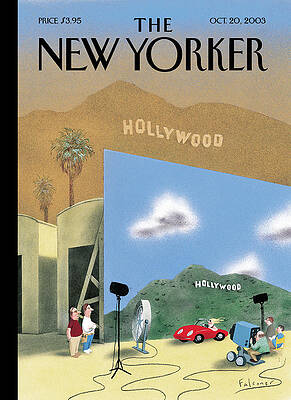 Hollywood Set Illusion with Red Convertible Wall Art