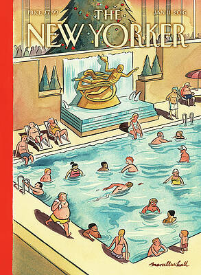 New Year's Day at Rockefeller Pool Wall Art