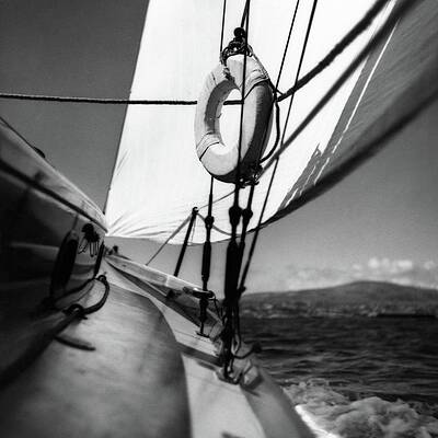 Sailing Adventure in Black and White Wall Art