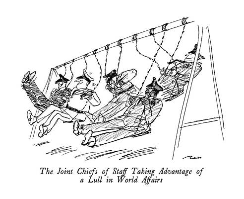 Swing Wall Art featuring the drawing The Joint Chiefs Of Staff Taking Advantage by Al Ross