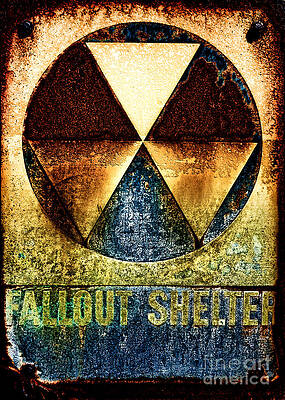 Vintage Fallout Shelter Sign Wall Art