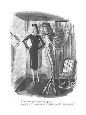 Fashion Store Fitting Room Humor Drawing