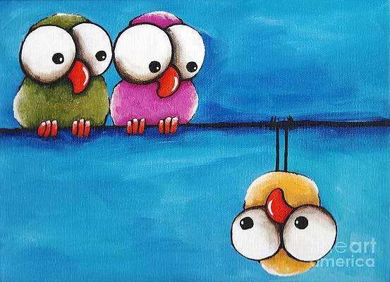 Quirky Birds on a Wire Wall Art