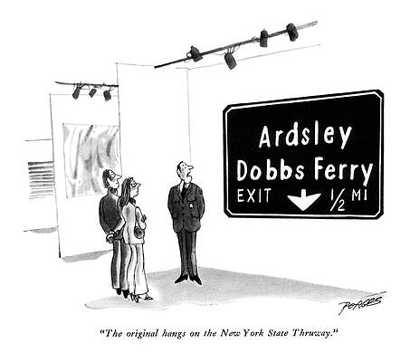 Art Gallery Exhibit with Road Sign Wall Art