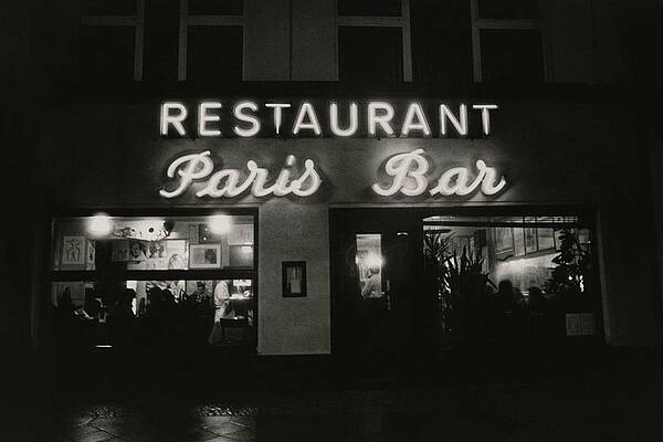 Paris Bar Restaurant at Night Photograph