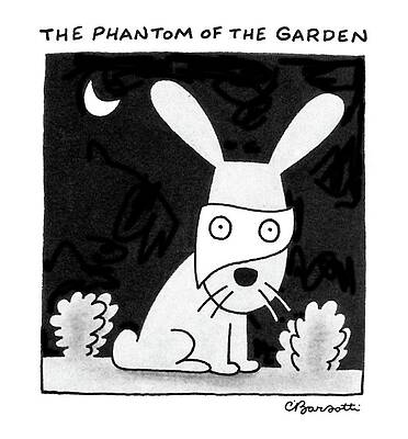 Wall Art featuring the drawing The Phantom Of The Garden by Charles Barsotti