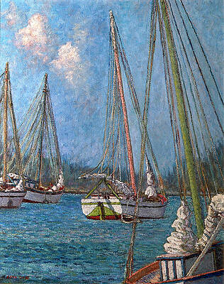 Wall Art featuring the painting The Pink Mast by Ritchie Eyma