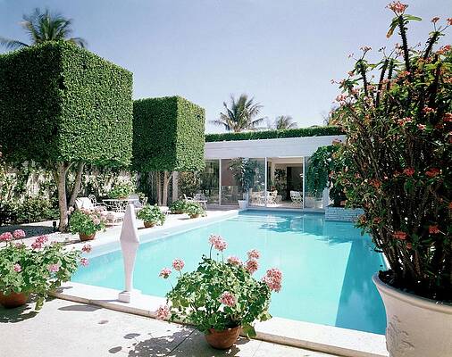 Elegant Poolside Oasis Wall Art