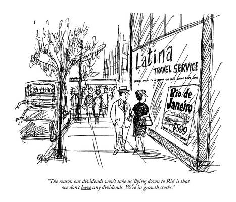 International Wall Art featuring the drawing The Reason Our Dividends Won't Take Us Flying by Everett Opie