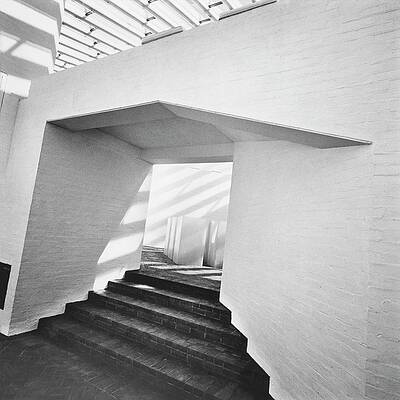 Staircase Photograph - The Sculpture Gallery Of Architecture Philip by Horst P. Horst