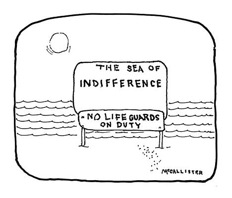 Sea Life Wall Art featuring the drawing The Sea Of Indifference
No Lifeguards On Duty by Richard McCallister