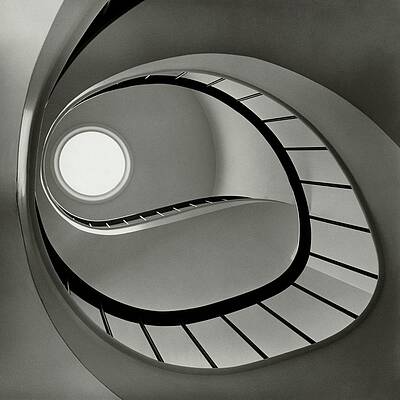 Spiral Staircase with Circular Skylight Photograph