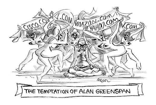 Nude Drawing - 'the Temptation Of Alan Greenspan' by Lee Lorenz