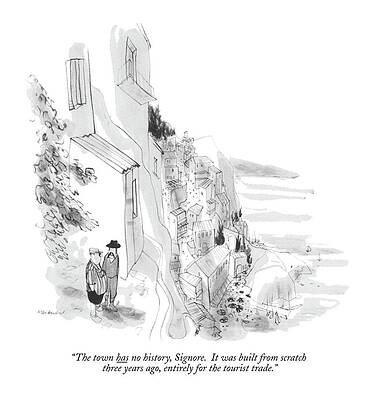 Europe Drawing - The Town Has No History by James Stevenson