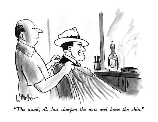 Sitting Drawing - The Usual, Al.  Just Sharpen The Nose And Hone by Warren Miller