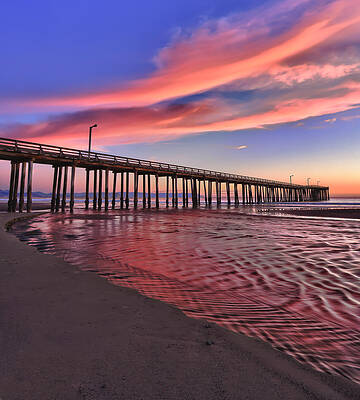 Sunset Wall Art featuring the photograph The Water Flows Red by Beth Sargent