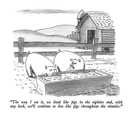 Pig Drawing - The Way I See by Jack Ziegler