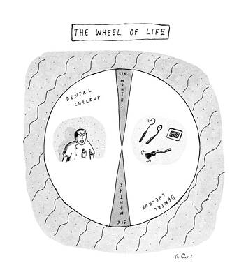 Slice Drawing - The Wheel Of Life by Roz Chast