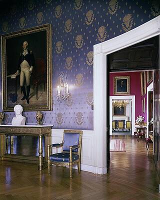 Antique Photograph - The White House Blue Room by Tom Leonard