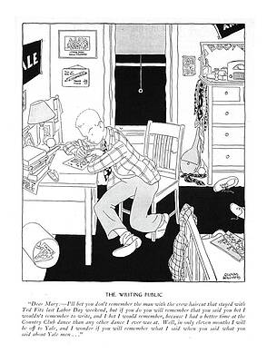 Teen Wall Art featuring the drawing The Writing Public
Dear Mary: - I'll Bet by Gluyas Williams