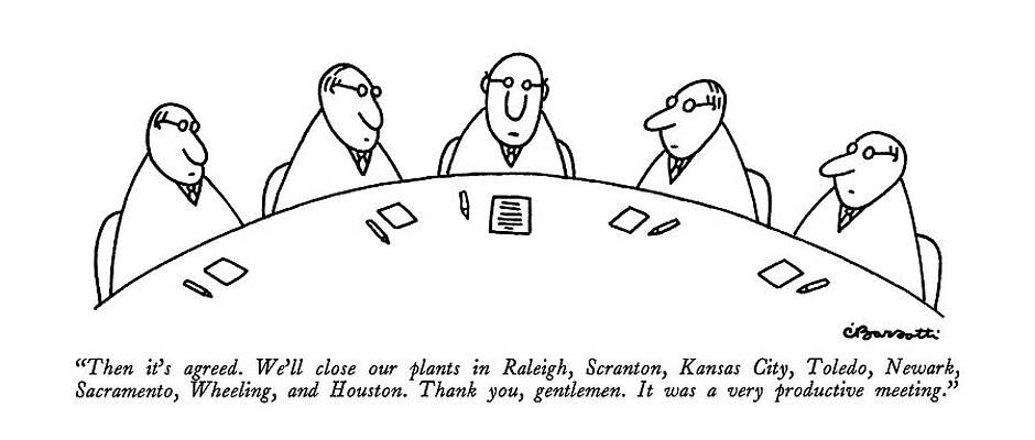 Round Drawing - Then It's Agreed.  We'll Close Our Plants by Charles Barsotti